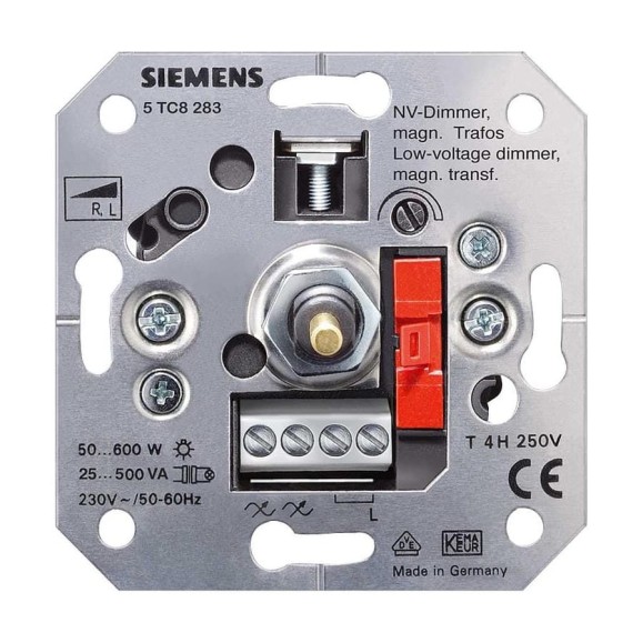 Низковольтный нажимной диммер Siemens DELTA ВКЛ/ВЫКЛ 5TC8283 Низковольтный нажимной диммер Siemens DELTA ВКЛ/ВЫКЛ 5TC8283