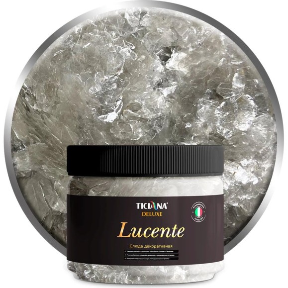 Декоративная добавка - слюда Ticiana DeLuxe Lucente серебристо-белый, 0.1 кг 4300003693
