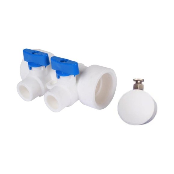 Коллектор с воздухоотводчиком MeerPlast ду40/2x20w синий D200-00015 Коллектор с воздухоотводчиком MeerPlast ду40/2x20w синий D200-00015