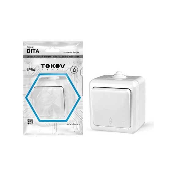 1-клавишный переключатель TOKOV ELECTRIC оп dita ip54 10а 250в бел. TKL-DT-P1-C01-IP54 1-клавишный переключатель TOKOV ELECTRIC оп dita ip54 10а 250в бел. TKL-DT-P1-C01-IP54