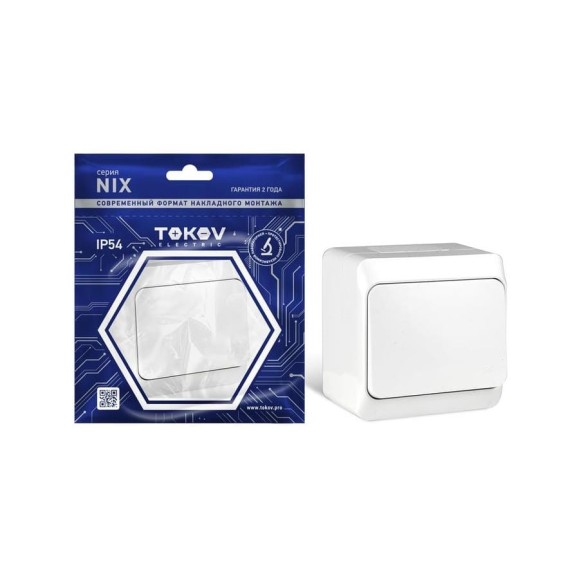 1-клавишный переключатель TOKOV ELECTRIC оп nix 10а ip54 250в бел. TKE-NX-P1-C01-IP54 1-клавишный переключатель TOKOV ELECTRIC оп nix 10а ip54 250в бел. TKE-NX-P1-C01-IP54