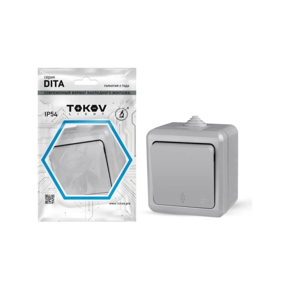 1-клавишный переключатель TOKOV ELECTRIC оп dita ip54 10а 250в сер. TKL-DT-P1-C06-IP54 1-клавишный переключатель TOKOV ELECTRIC оп dita ip54 10а 250в сер. TKL-DT-P1-C06-IP54