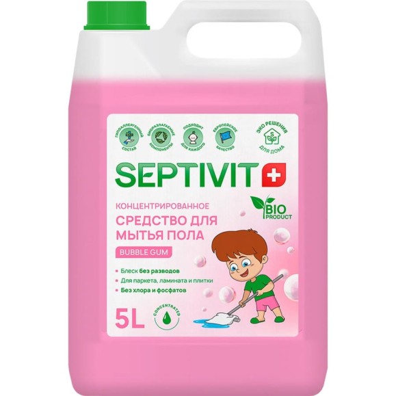 Средство для пола SEPTIVIT "Bubble Gum", 5л 208_5 Средство для пола SEPTIVIT "Bubble Gum", 5л 208_5