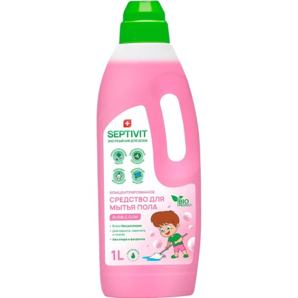 Средство для пола SEPTIVIT "Bubble gum", 1л 208 Средство для пола SEPTIVIT "Bubble gum", 1л 208