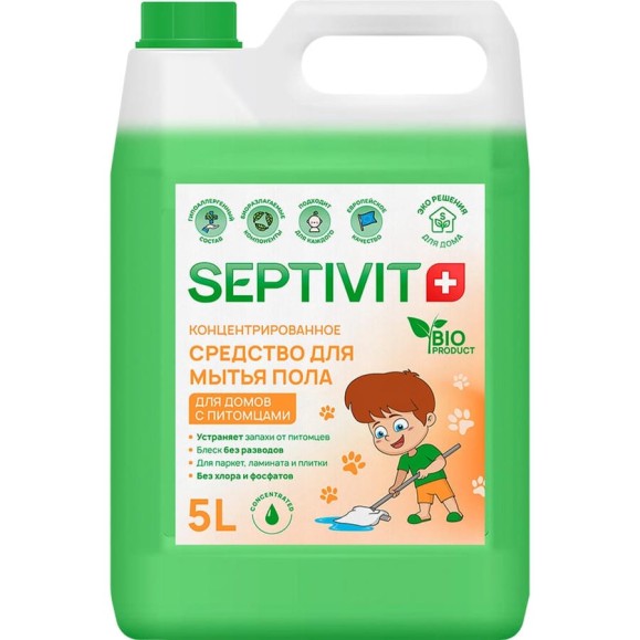 Средство для пола SEPTIVIT "Для Домов с Питомцами", 5л 207_5 Средство для пола SEPTIVIT "Для Домов с Питомцами", 5л 207_5