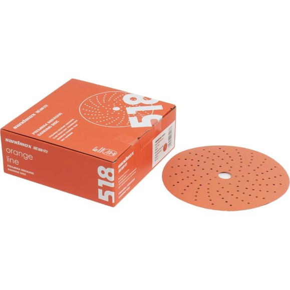Диск шлифовальный на бумажной основе 518 Orange Ceramic Multi holes Р800 (50 шт; 150 мм) SANDWOX 518.150.800.LC Диск шлифовальный на бумажной основе 518 Orange Ceramic Multi holes Р800 (50 шт; 150 мм) SANDWOX 518.150.800.LC