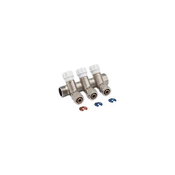 МП коллектор Rvc 3/4 гш-1/2 ш регулируемый 3 выхода (в комплекте ЕК 16x1/2 ) 17061
