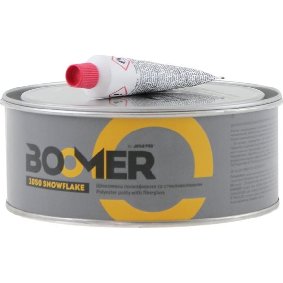 Полиэфирная конструкционная шпатлевка со стекловолокном BOOMER Snowflake (1.0+0.02 кг) 1050/1