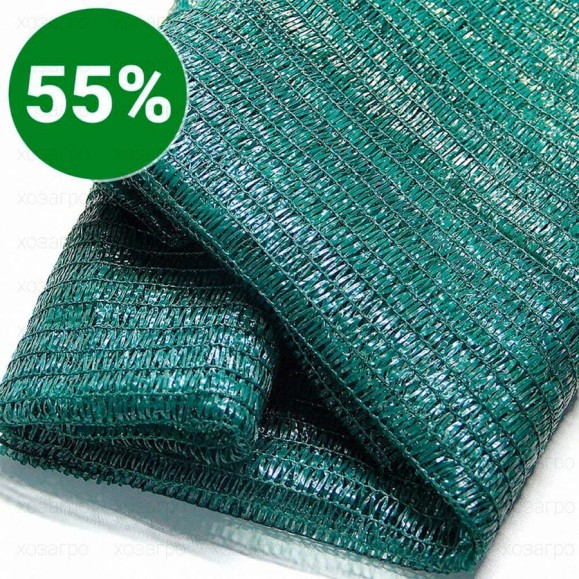 Затеняющая фасадная сетка затеняющая на 55%, 3x10 м зеленая ГеоПластБорд Zat55.3.10