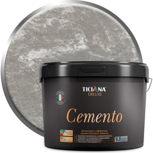 Декоративная штукатурка Ticiana DeLuxe Cemento 15 л 4300008033