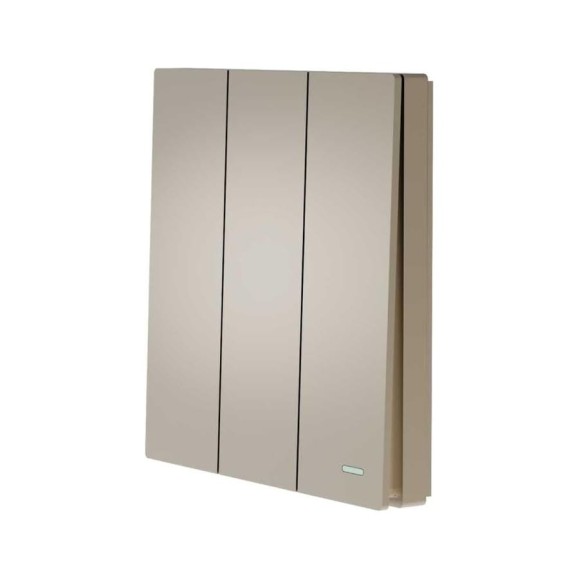 Беспроводной 3-клавишный выключатель GRITT Evolution золотистый IP67, без реле 14009