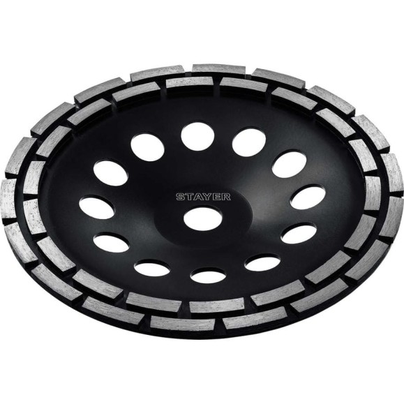 Алмазная двухрядная чашка STAYER Double 125 мм 33381-125_z02 Алмазная двухрядная чашка STAYER Double 125 мм 33381-125_z02