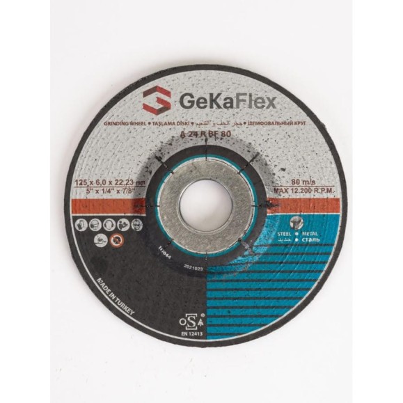 Диск шлифовальный 125x6х22 мм, 10 шт Flex Geka 10125622 Диск шлифовальный 125x6х22 мм, 10 шт Flex Geka 10125622
