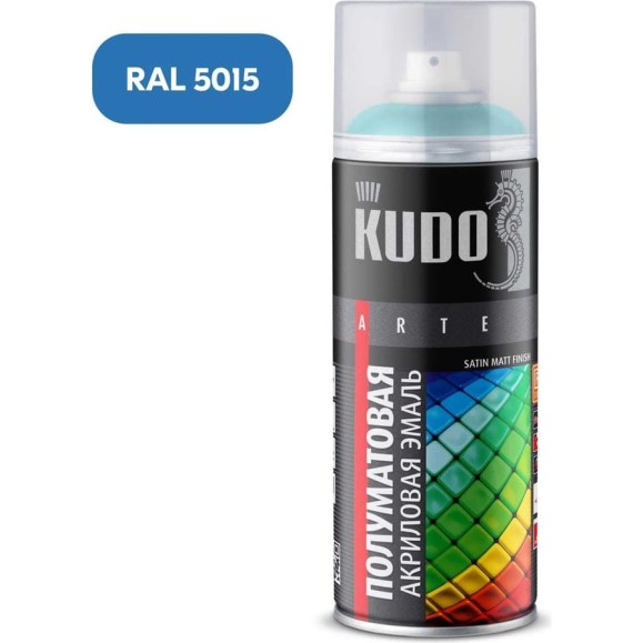 Эмаль универсальная акриловая KUDO satin RAL 5015 голубая KU-0A5015