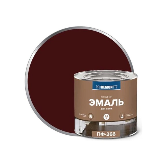 Эмаль PROREMONTT ПФ-266 красно-коричневая, 1.9 кг Лк-00004598 Эмаль PROREMONTT ПФ-266 красно-коричневая, 1.9 кг Лк-00004598