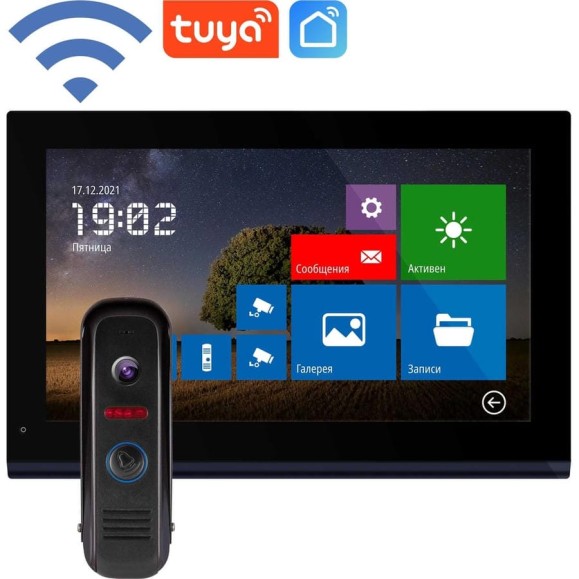 Комплект full hd видеодомофона Novihome Comfy 10 dark fhd wifi kit с wifi v. 4102