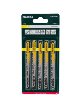 Пилки T101B по дереву Professional 5 шт. (75х2,5 мм; HCS; точный рез) Metabo 623634000