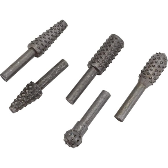 Шарошки для фигурных отверстий по дереву, 5 шт. FIT IT 36455 Шарошки для фигурных отверстий по дереву, 5 шт. FIT IT 36455