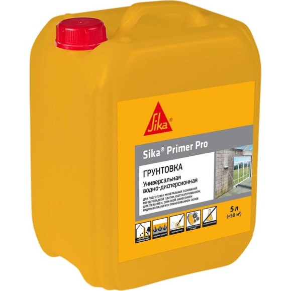 Грунтовка универсальная водно-дисперсионная SIKA Грунт Primer Pro Канистра 5Л 497248 Грунтовка универсальная водно-дисперсионная SIKA Грунт Primer Pro Канистра 5Л 497248