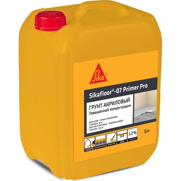 Грунт акриловый универсальный для усиления адгезии покрытий SIKA Floor-07 Primer Pro Канистра 5Л 592081