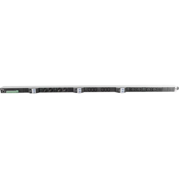 Блок силовых розеток Rem, IEC 60320 С13, IEC 60320 С19x10, Shuko х 4, вход колодка, 1463x45x60 мм (ВхШхГ), 32А, автомат, алюминий, с мониторингом R-MC1-32-2x2S-2x3C13-2x2C19-A-1420-K Блок силовых розеток Rem, IEC 60320 С13, IEC 60320 С19x10, Shuko х 4, вход колодка, 1463x45x60 мм (ВхШхГ), 32А, автомат, алюминий, с мониторингом R-MC1-32-2x2S-2x3C13-2x2C19-A-1420-K