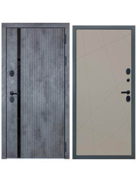 Входная дверь DIVA STR МХ-46 2050x960 мм, правая, Бетон темный - Д11 Софт Шампань УТ-00079965