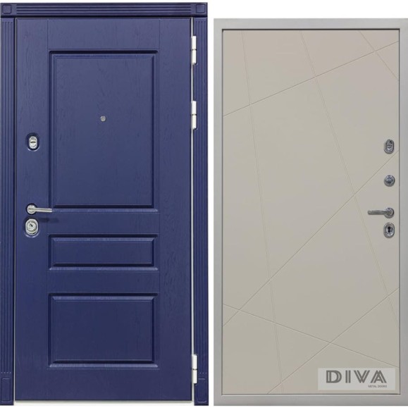 Дверь DIVA 45 2050x860 мм, правая, Роял синий - Д11 Софт Шампань УТ-00075152