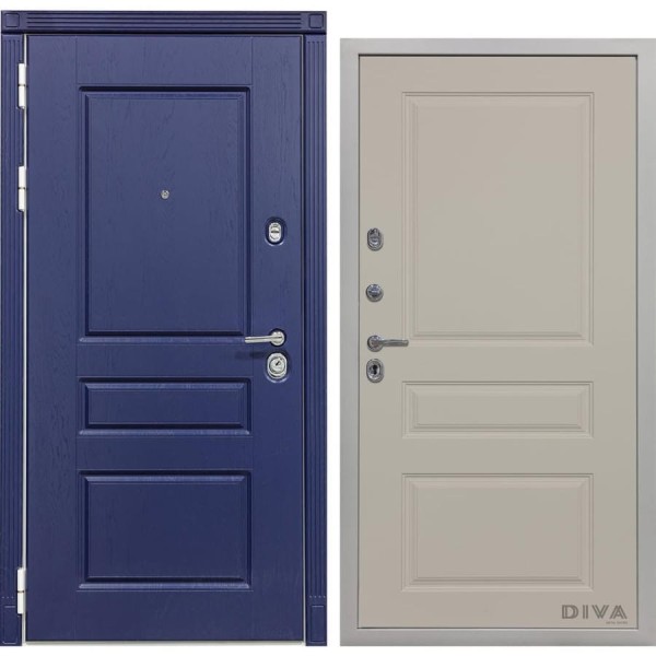 Дверь DIVA 45 2050x860 мм, левая, Роял синий - Д13 Софт Шампань УТ-00073239