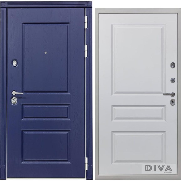 Дверь DIVA 45 2050x960 мм, правая, Роял синий - Д13 Белый Софт УТ-00072548 Дверь DIVA 45 2050x960 мм, правая, Роял синий - Д13 Белый Софт УТ-00072548