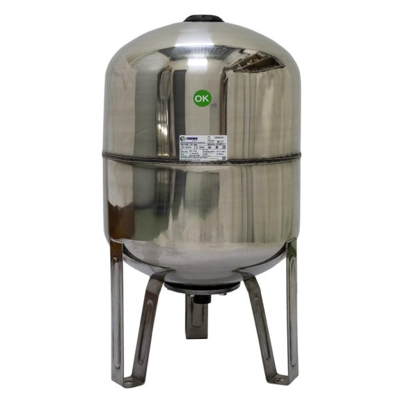 Бак вертикальный с ножками 50 л, aisi 304 сталь, 10 бар, 1", замен. мембрана EPDM CRUWA CRW SS 50 V Бак вертикальный с ножками 50 л, aisi 304 сталь, 10 бар, 1", замен. мембрана EPDM CRUWA CRW SS 50 V