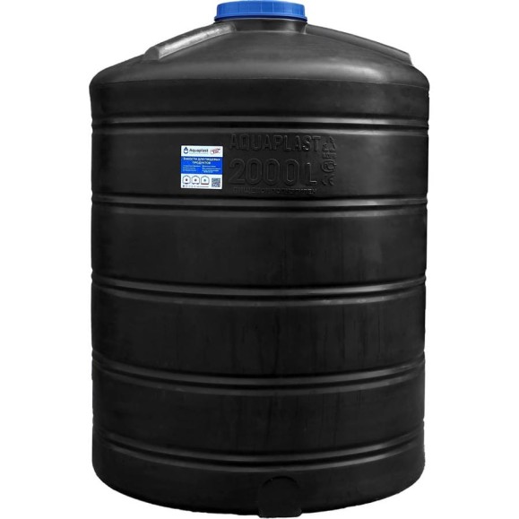 Овально-вертикальный бак 2000л черный AQUAPLAST 4650017955242