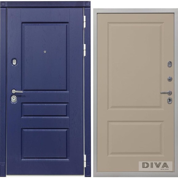 Дверь DIVA 45 2050x60 мм, правая, Роял синий - Д7 Софт Шампань УТ-00075145
