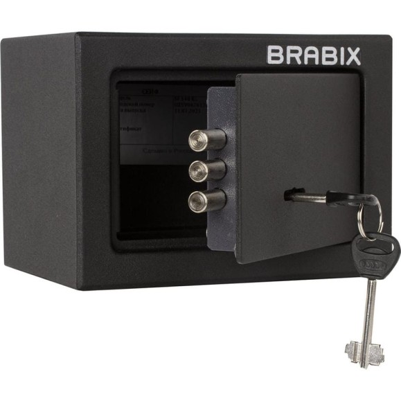Офисный мебельный сейф BRABIX SF-140KL 140х195х140 мм, ключевой замок, черный 291140 Офисный мебельный сейф BRABIX SF-140KL 140х195х140 мм, ключевой замок, черный 291140