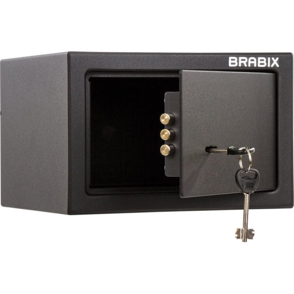 Офисный мебельный сейф BRABIX SF-170KL 170х260х230 мм, ключевой замок, черный 291142 Офисный мебельный сейф BRABIX SF-170KL 170х260х230 мм, ключевой замок, черный 291142