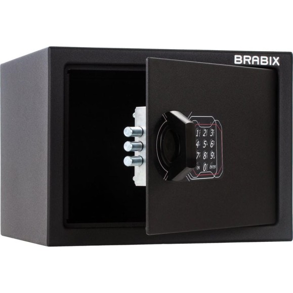 Офисный мебельный сейф BRABIX SF-230EL 230х310х250 мм, электронный замок, черный 291147 Офисный мебельный сейф BRABIX SF-230EL 230х310х250 мм, электронный замок, черный 291147