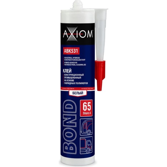 Клей конструкционный промышленный на основе гибридных полимеров AXIOM Шор А 65 белый ABK531
