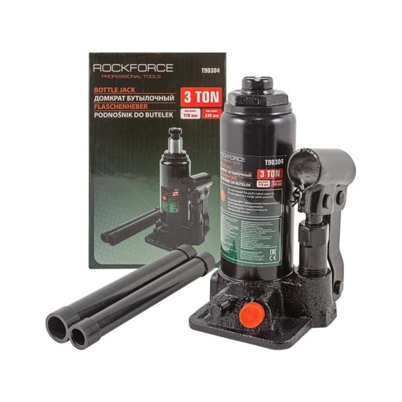 Гидравлический бутылочный домкрат с клапаном 3т Rockforce RF-T90304(DS) RF-T90304 DS(51449)