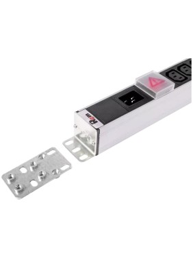Блок силовых розеток Rem -16, вертикальный, неуправляемый, IEC 60320 С13x36, IEC 60320 С19x6, вход IEC 320 C20, 1463мм, однофазный 16А, выключатель, алюминий, без шнура R-16-36C13-6C19-V-1420
