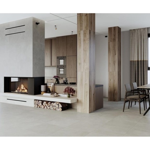 Керамогранит LAPARET evolution smoke светло-серый 60x60 см., матовый карвинг, в упаковке 1,8 м2., (5 шт/упак) х9999297793