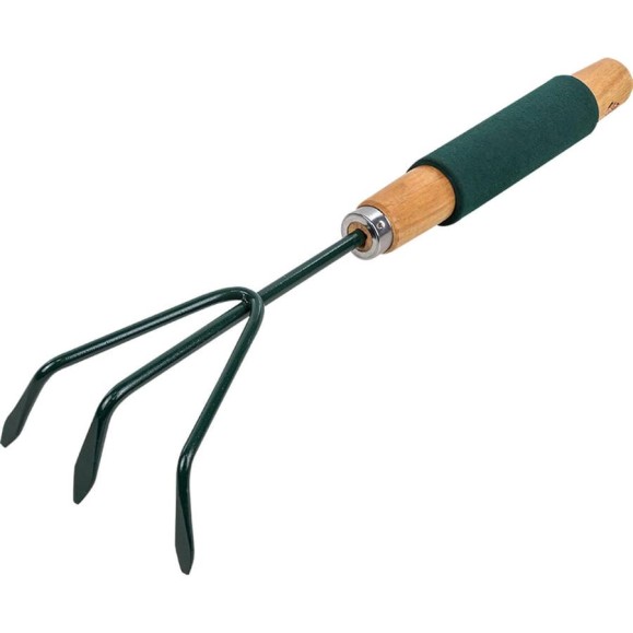 3-зубый рыхлитель для почвы с деревянной рукояткой WMS Tools WMC-TG2104020-L