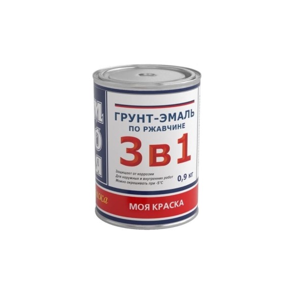 Грунт-Эмаль МОЯ КРАСКА 3 в 1, белая, 0.9 кг 16430