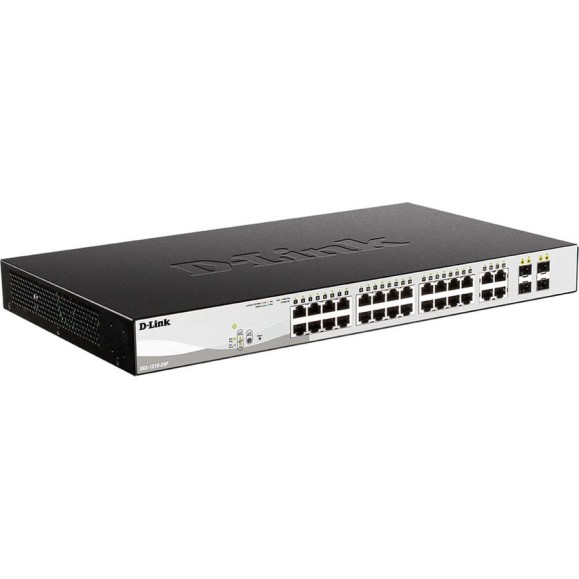 Настраиваемый l2 коммутатор d-link с 24 портами 10/100/1000base-t и 4 комбо-портами 100/1000base-t/sfp 24 порта poe 802.3af/at DGS-1210-28P/F3A