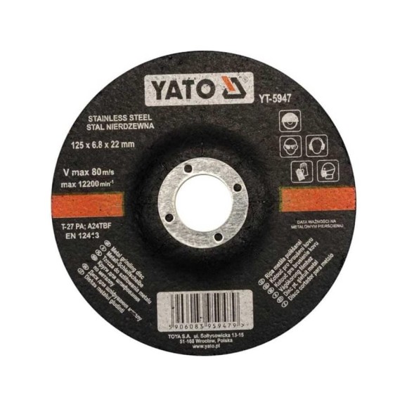 Диск зачистной по металлу 125x6,8x22мм YATO YT-5947
