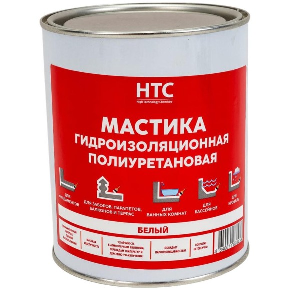 Мастика гидроизоляционная полиуретановая CEMMIX HTC 1 кг белый 85301966