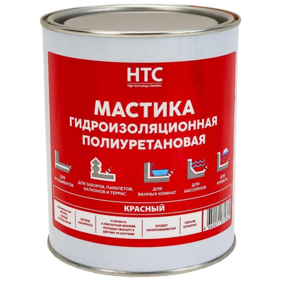 Мастика гидроизоляционная полиуретановая CEMMIX HTC 1 кг красный 84735834 Мастика гидроизоляционная полиуретановая CEMMIX HTC 1 кг красный 84735834