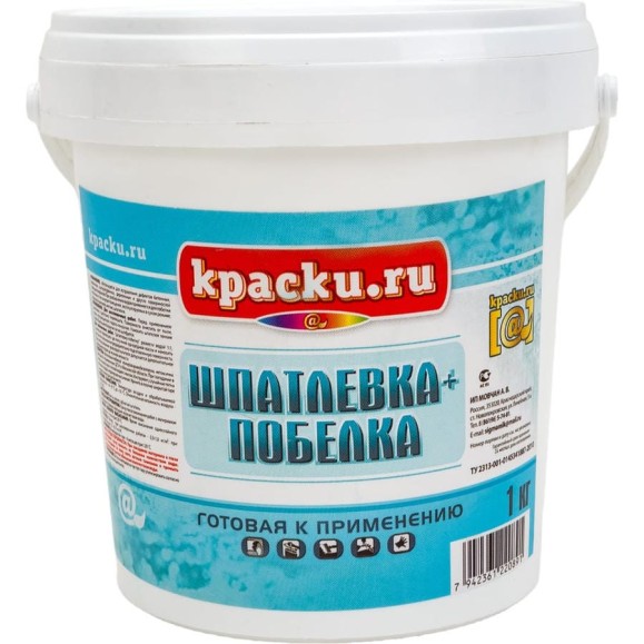 Шпатлевка + побелка Movatex Краски. ru 1 кг Т02357 Шпатлевка + побелка Movatex Краски. ru 1 кг Т02357