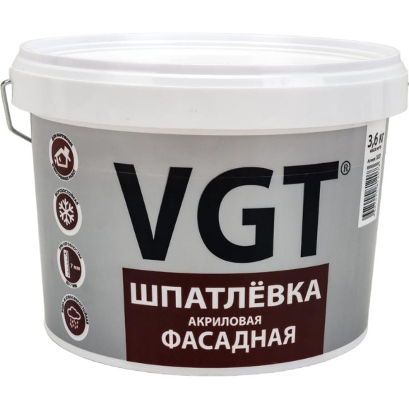 Фасадная шпатлевка 3.6 кг VGT 11602946 Фасадная шпатлевка 3.6 кг VGT 11602946