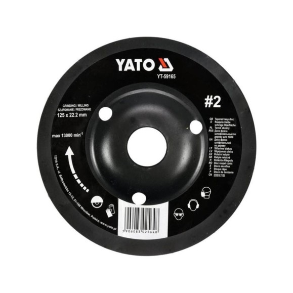 Диск-фреза шлифованный по дереву для УШМ, 125мм YATO YT-59168 Диск-фреза шлифованный по дереву для УШМ, 125мм YATO YT-59168