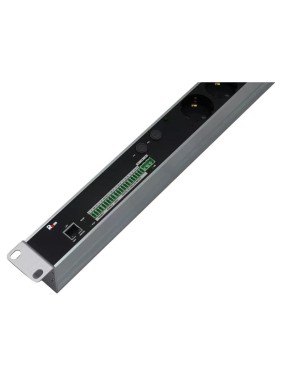 Блок силовых розеток Rem, IEC 60320 С13x12, IEC 60320 С19x4, вход колодка, 1463x45x60 мм (ВхШхГ), 32А, автомат, алюминий, с мониторингом R-MC1-32-4x3C13-2x2C19-A-1420-K