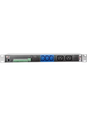 Блок силовых розеток Rem, IEC 60320 С13x3, IEC 60320 С19x2, вход колодка, 45x484x60 мм (ВхШхГ), 32А, 19", без шнура, алюминий, с мониторингом R-MC1-32-3C13-2C19-440-K